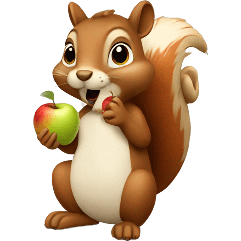 Squirrel eating an apple emoji