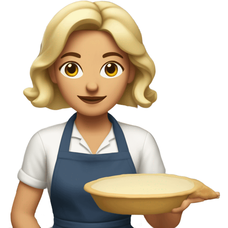 White mom baking pie emoji