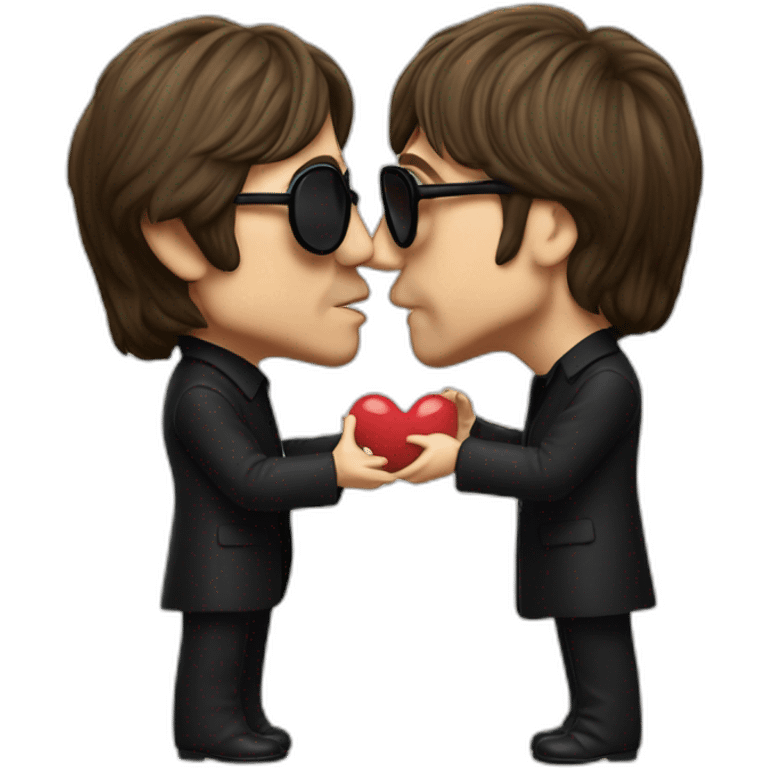 John Lennon kissing Paul McCartney emoji