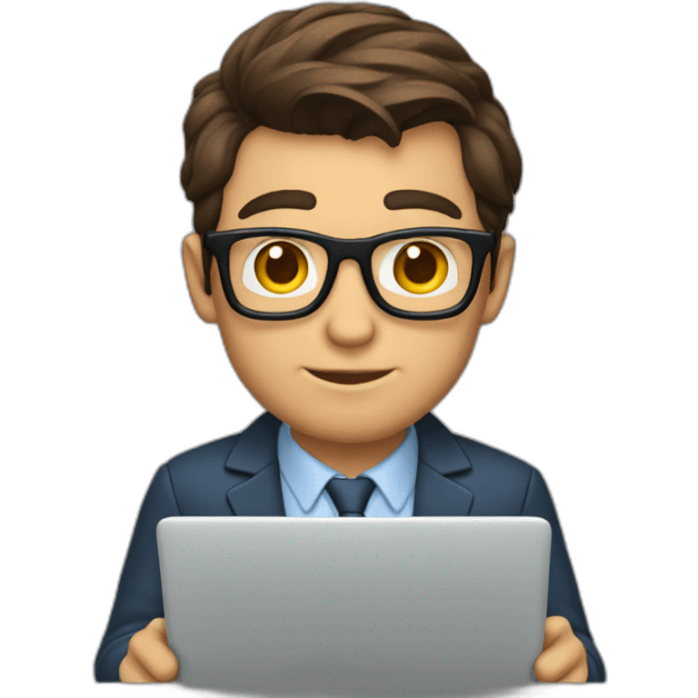 clark kent using a laptop front view emoji