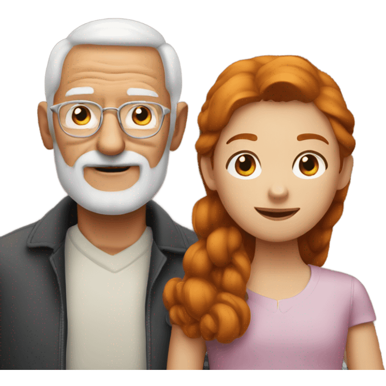 Ginger Grandpa and brunette granddaughter emoji