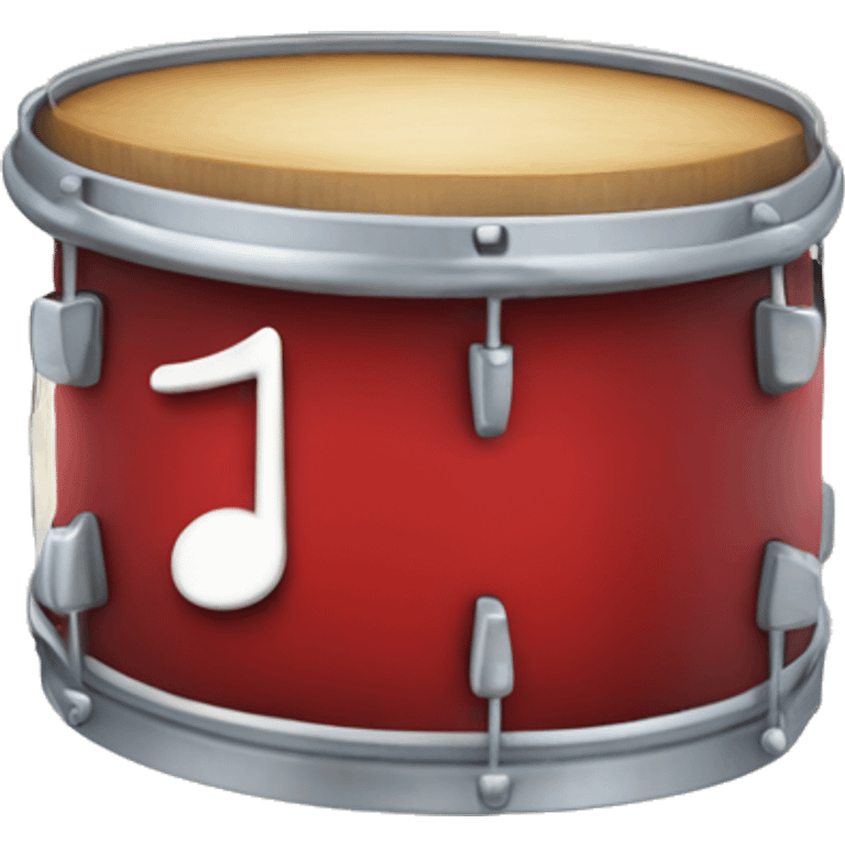 Music note on the top of the red snare drum emoji