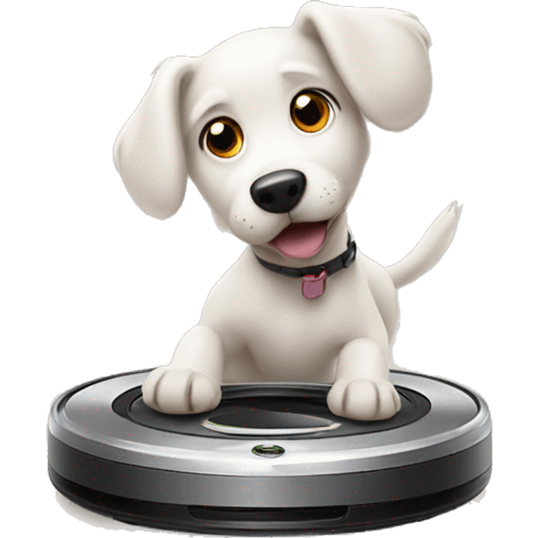 Dog spinning fast on roomba emoji