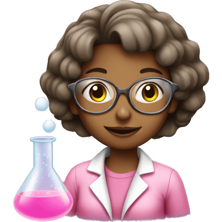 pink girl doing chemistry  emoji