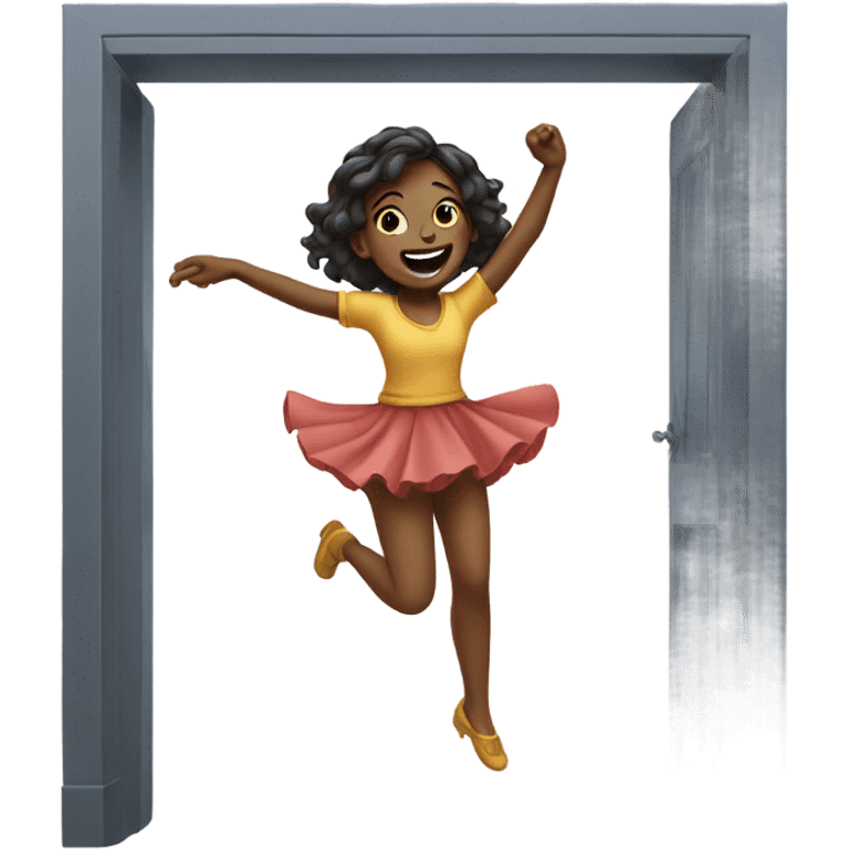 Girl dancing on door emoji