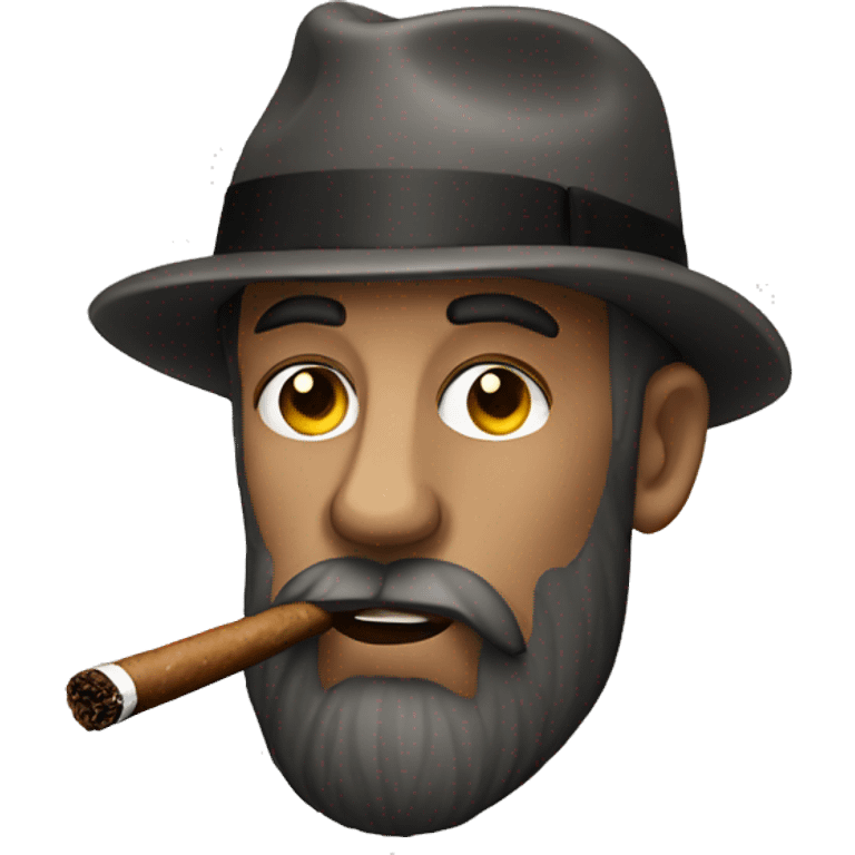 Bearded Man Face Smoking Cigar emoji