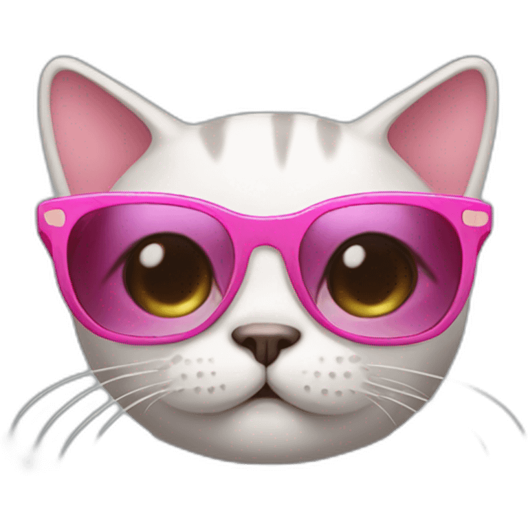 Pooping cat with pink sunglasses emoji