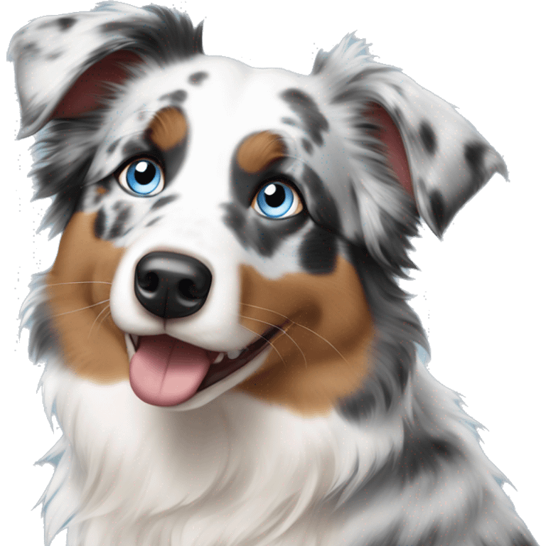 Blue eyed blue Merle Australian shepherd  emoji