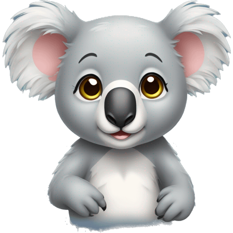 A cute little koala is blushing and embarrassed emoji