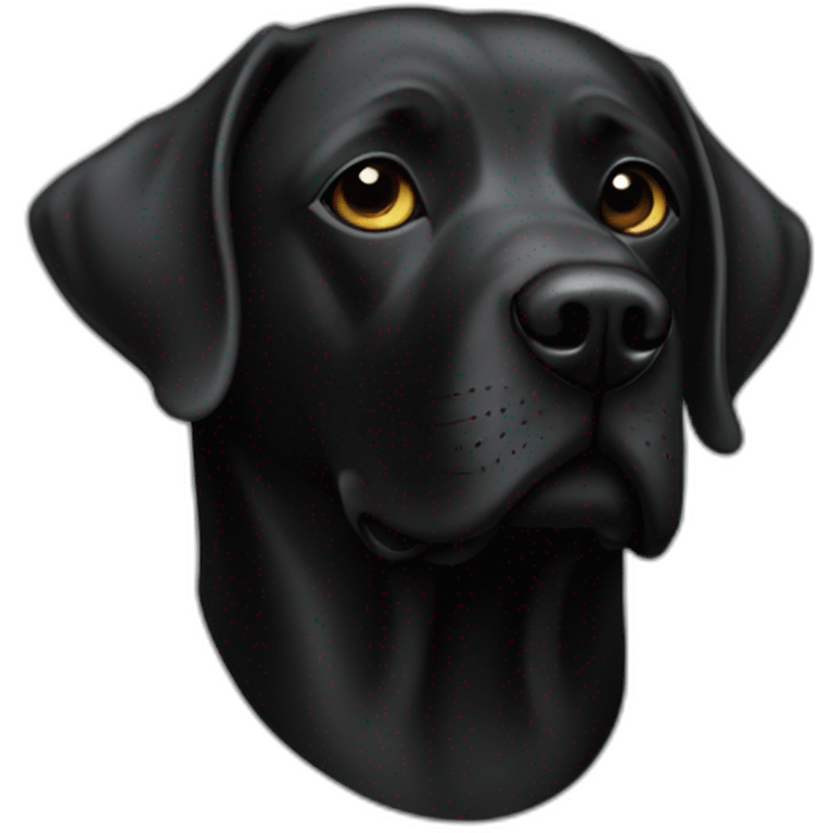 Labrador-noir-masque et Tuba emoji