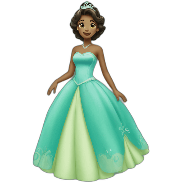 Tiana princess blue dress emoji