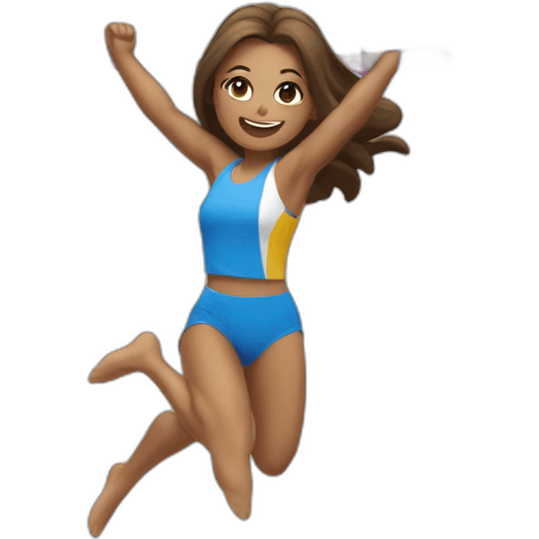 pole vault girl jumping in beach volley uniform emoji