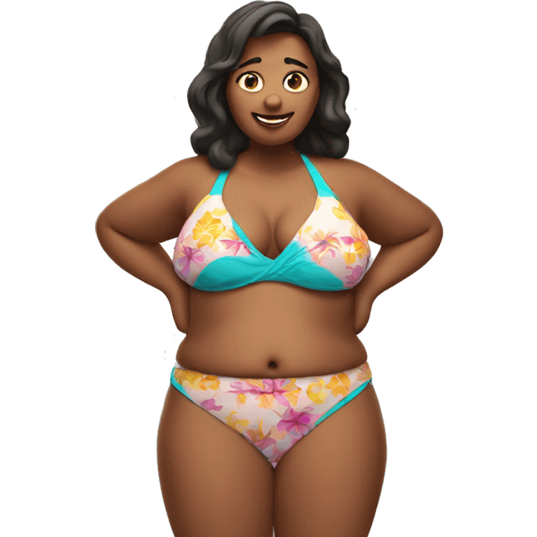 an obese woman in a bikini emoji