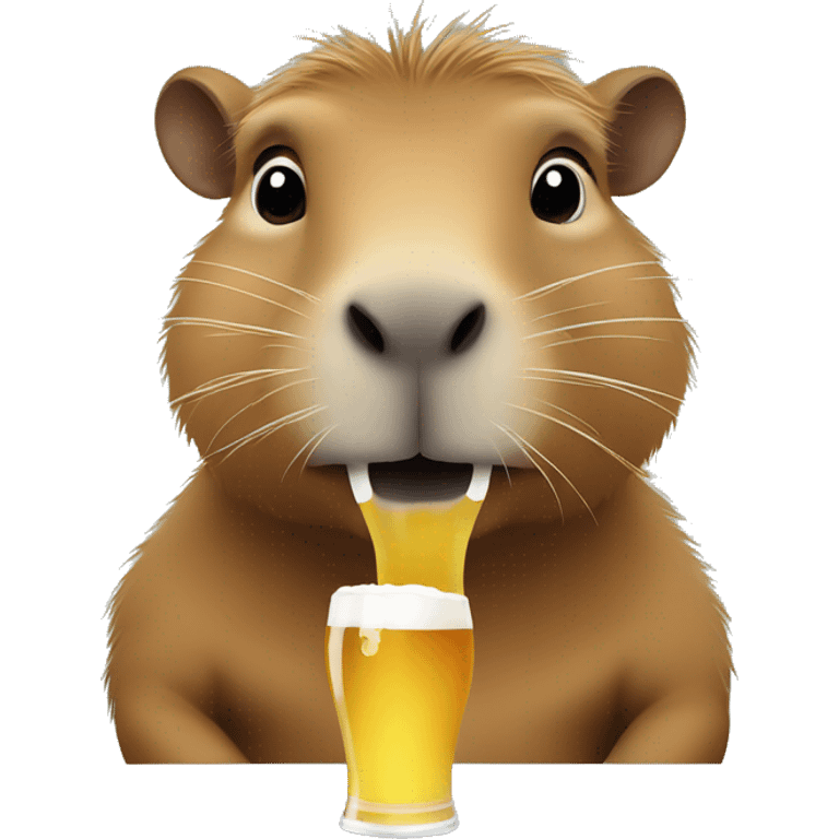 Capybara drinking beer  emoji