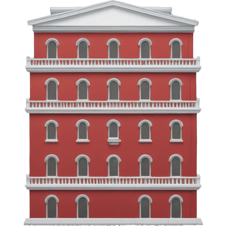 red building with two side building pillars emoji