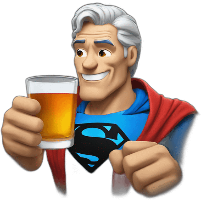 old Superman drinking whiskey emoji