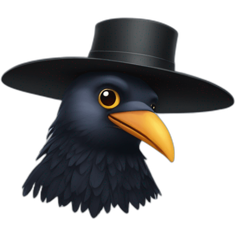 Crow with hat emoji