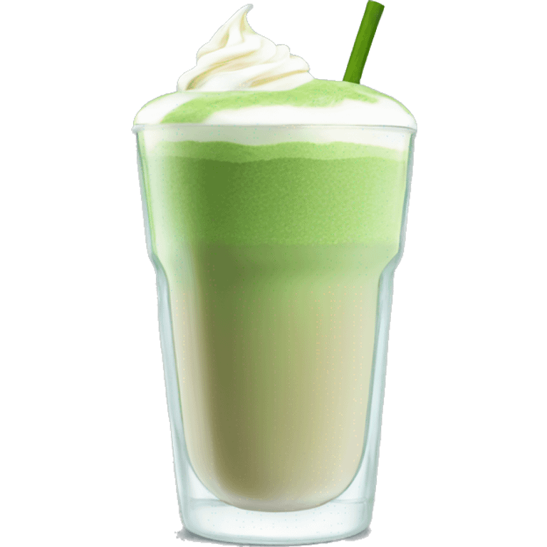 Matcha latte in a glass emoji