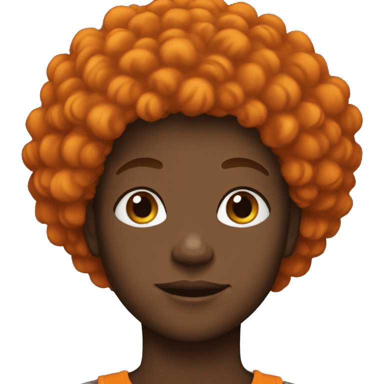 Black teenager with orange afro emoji