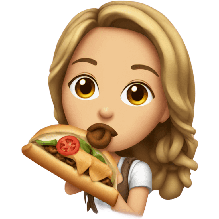 Girl kissing shawarma  emoji