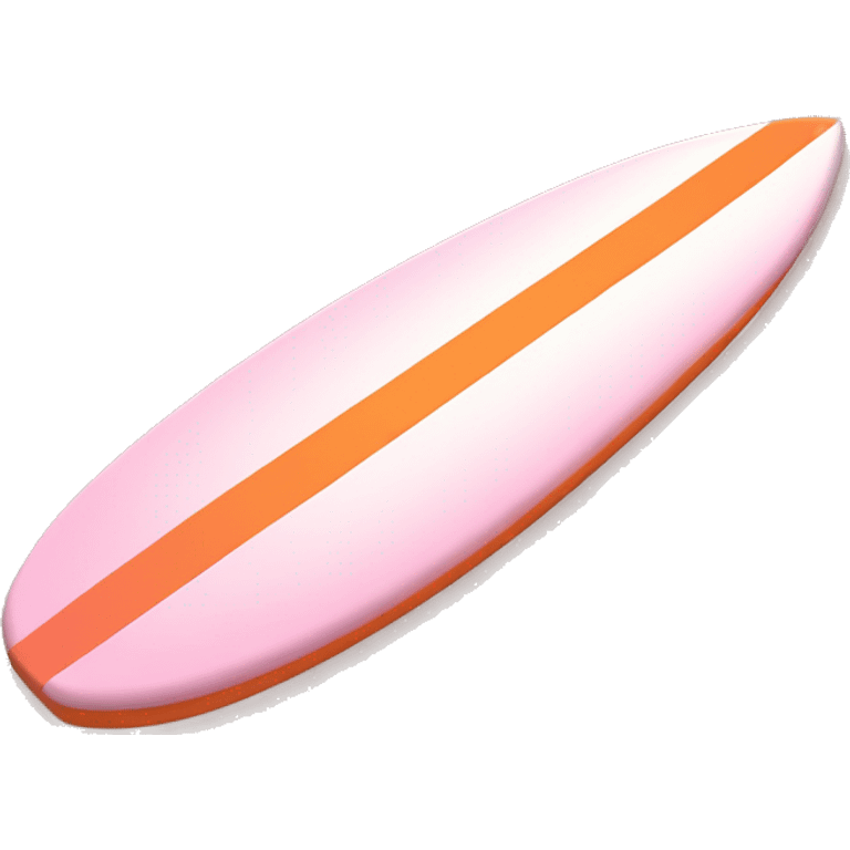 baby pink and orange surfboard by itself , no shadow with orange line down the middle emoji