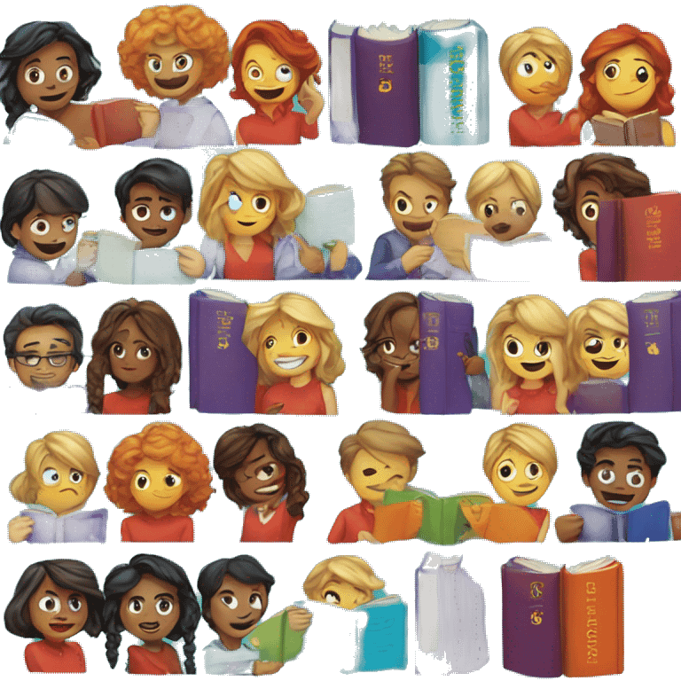 One book red 2nd teal 3rd purple 4th blue 5th orange  emoji