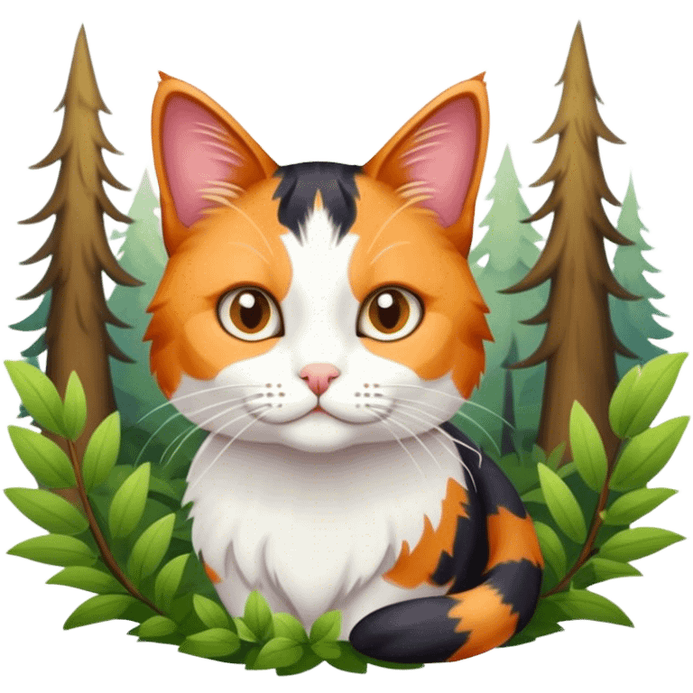 cat in forest emoji