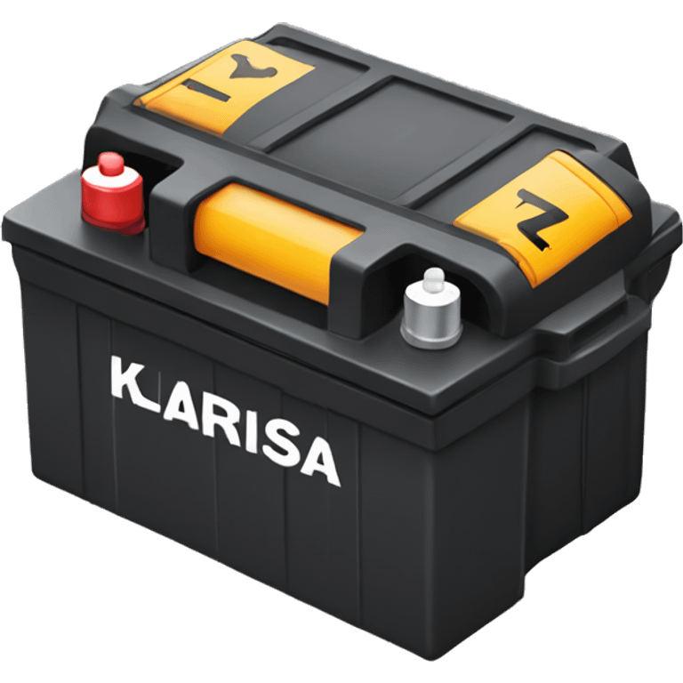 Car battery drained with he words Klarissa  emoji