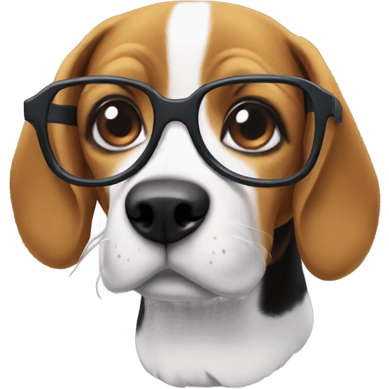 Beagle with glasses emoji