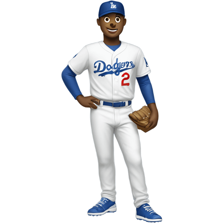 Male wearing Dodgers  emoji