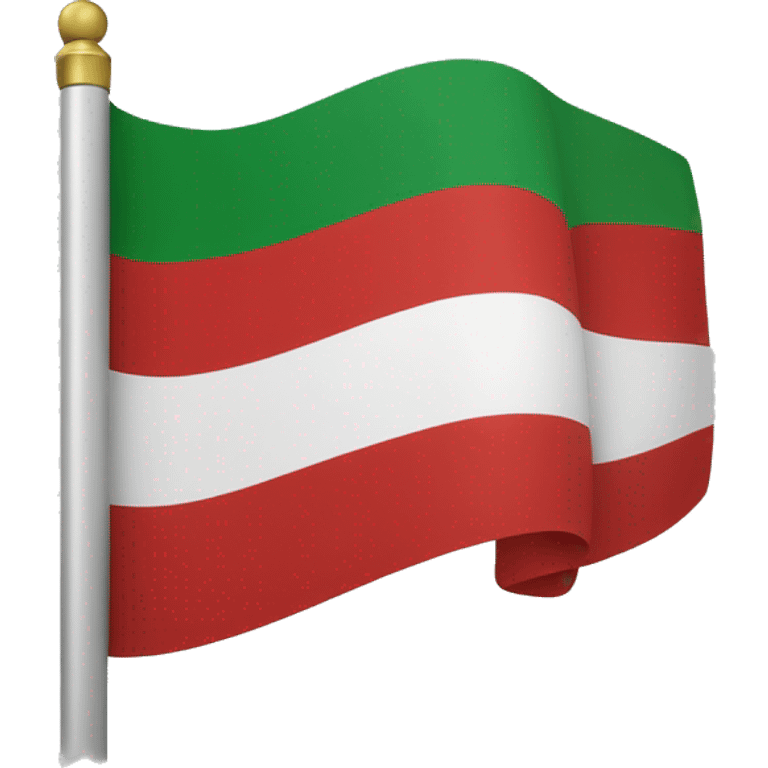 Flag von Republik Tatarstan (зеленый (толстая линия), белый (тонкая линия), красный (толстая линия). Все линии горизонтально)  emoji