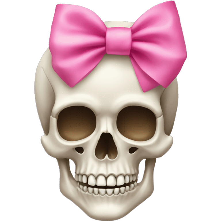 Skull with a pink bow emoji