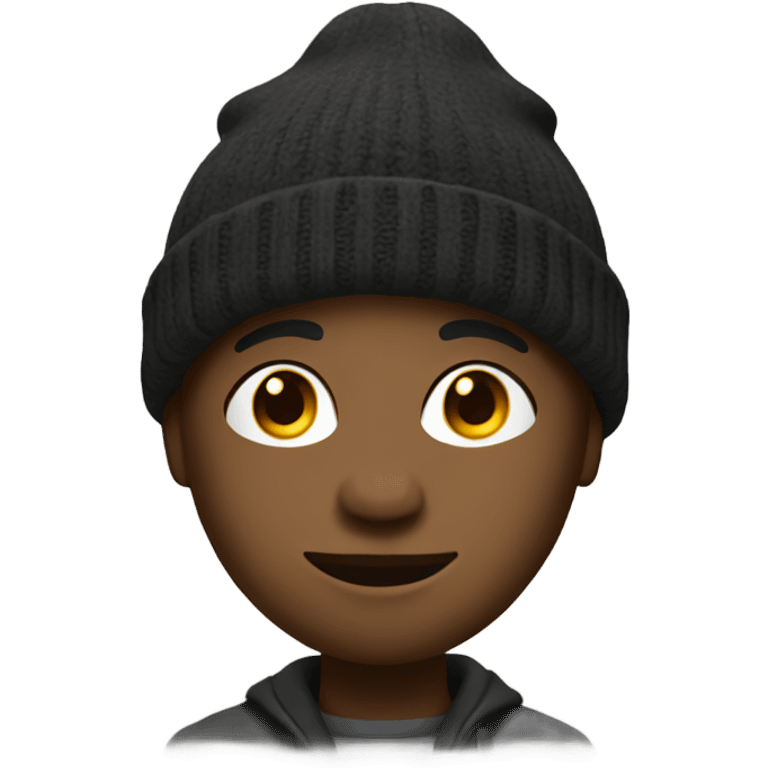 creative, music loving black person with beanie emoji