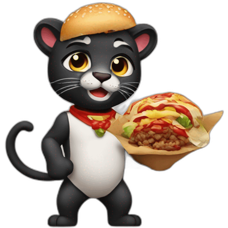 Panther with kebab emoji