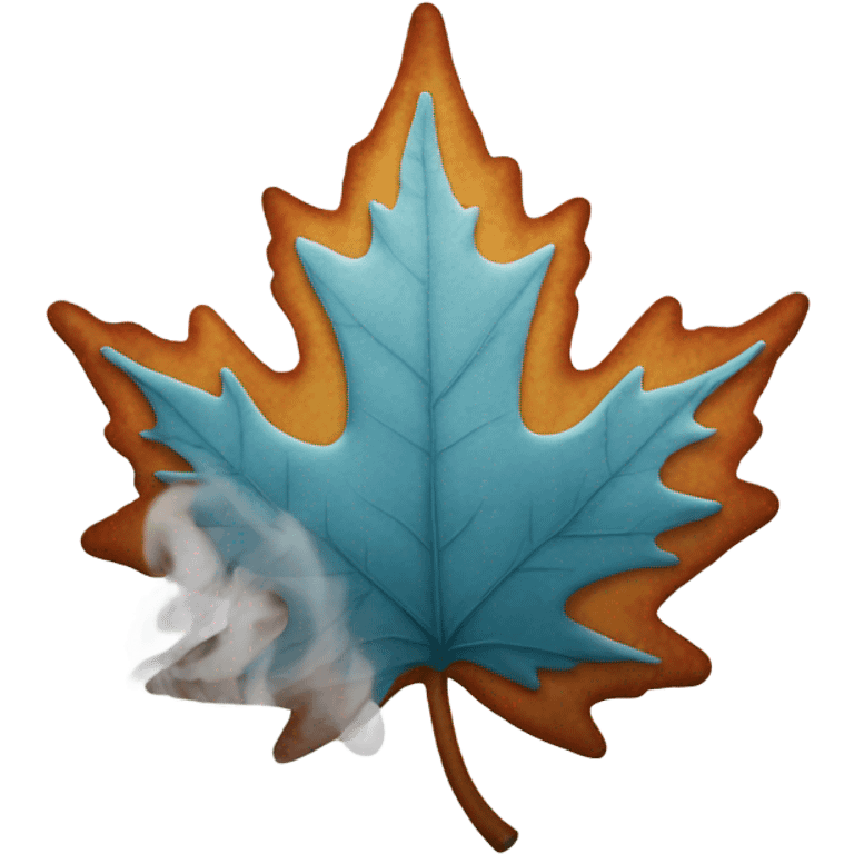 Maple leaf with smoke emoji