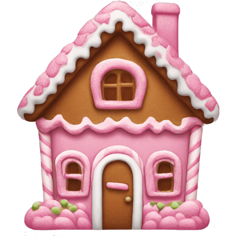 Pink gingerbread house  emoji