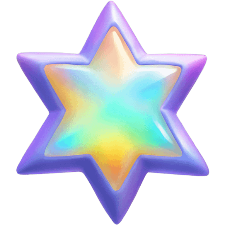 4 point star rounded corner opal no texture  emoji