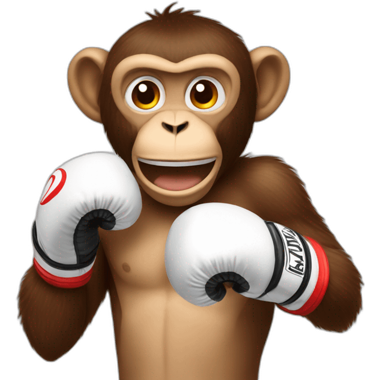 A monkey with boxing gloves emoji