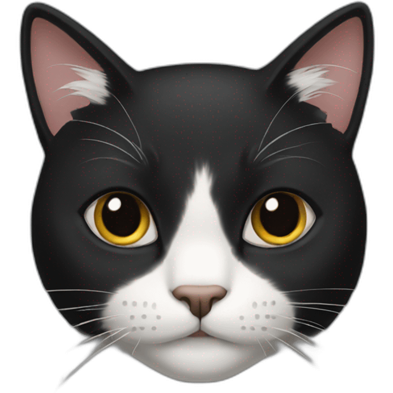 Cat with black hair with black coat emoji