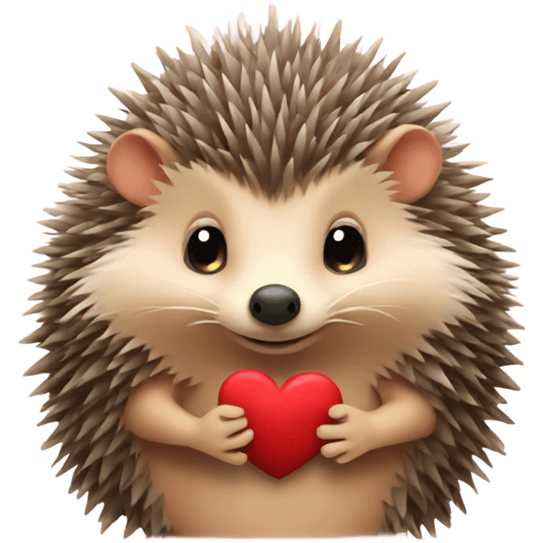 Hedgehog holding a heart  emoji