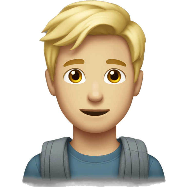 American boy with blond hair. 18 years old. full bosy emoji