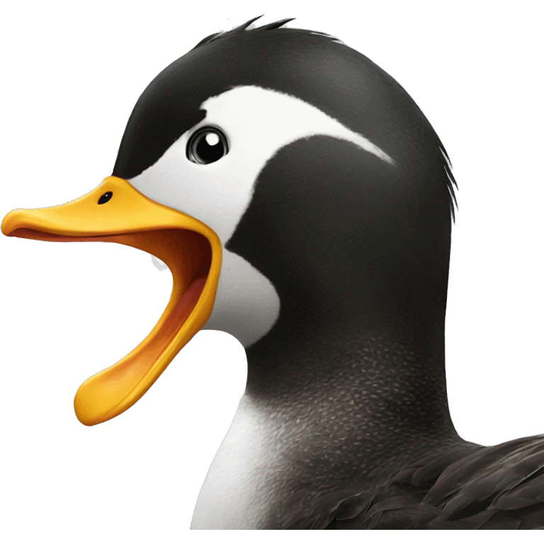 Duck angry at penguin  emoji