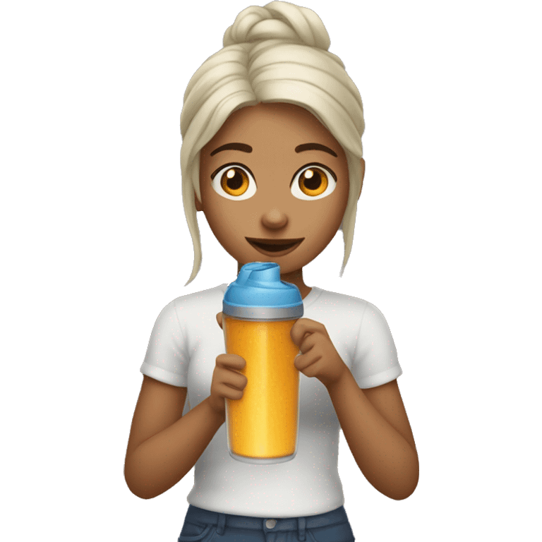 Girl with a shaker of fuxion emoji