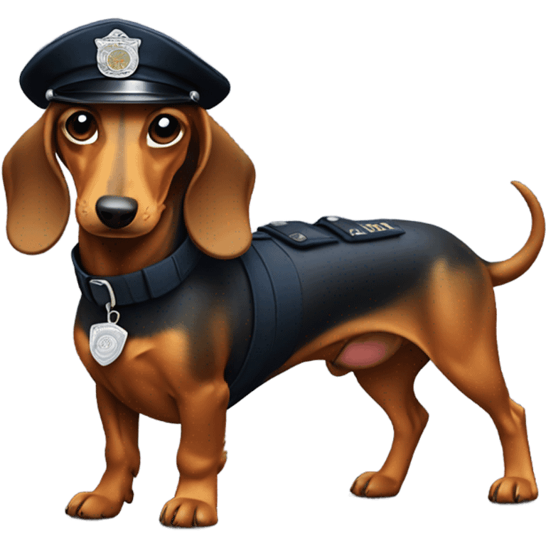 police dachshund  emoji