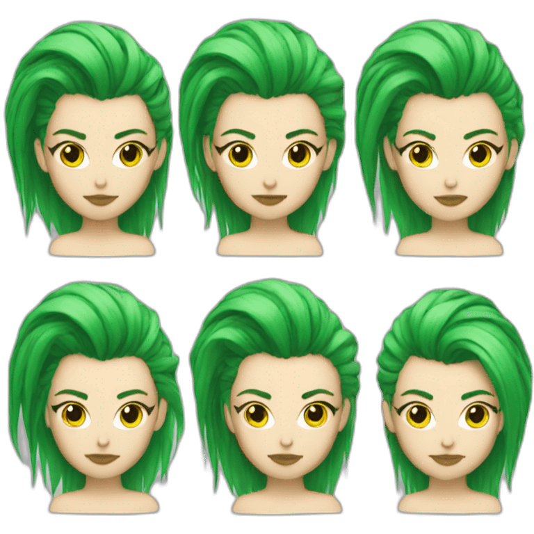 woman punk hair green emoji