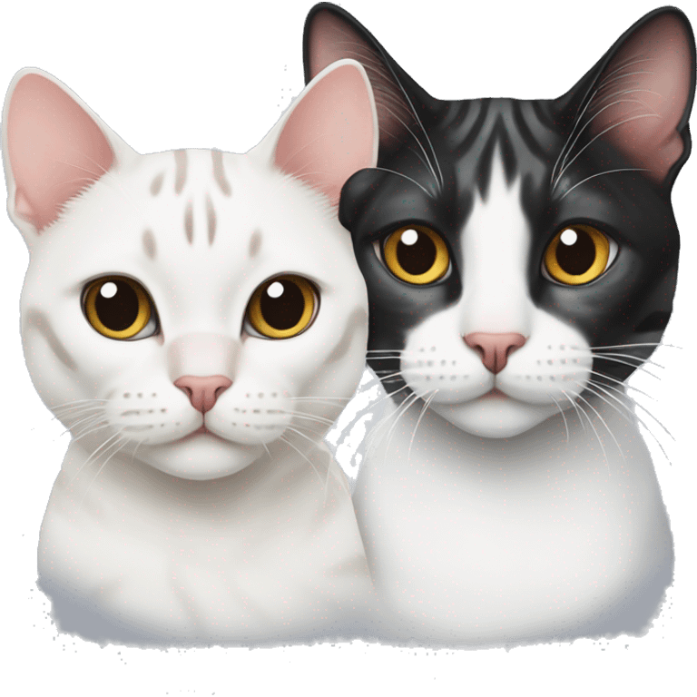 White Bengal cat and tuxedo cat emoji