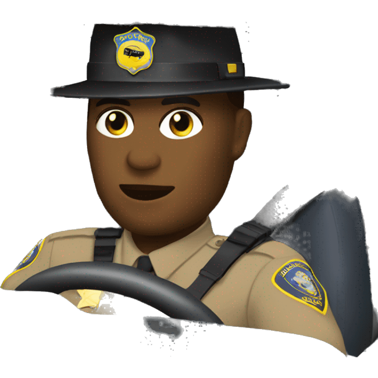 State trooper driving car emoji