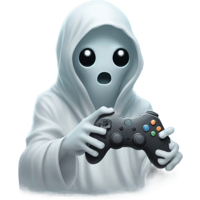 sad ghost playing video game emoji