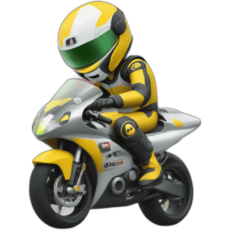 Meccanico in moto da pista emoji