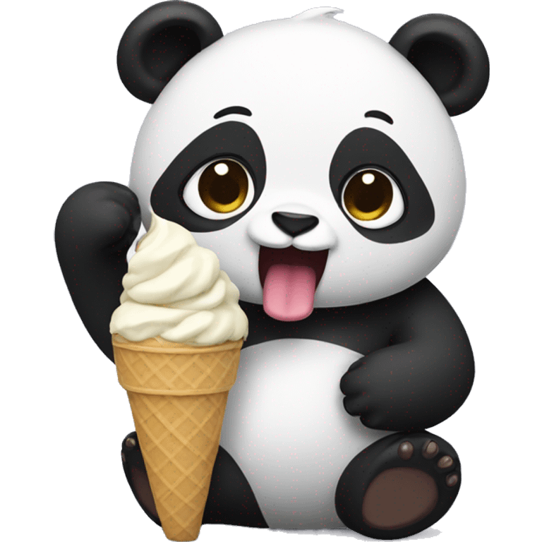 Panda eating ice cream emoji